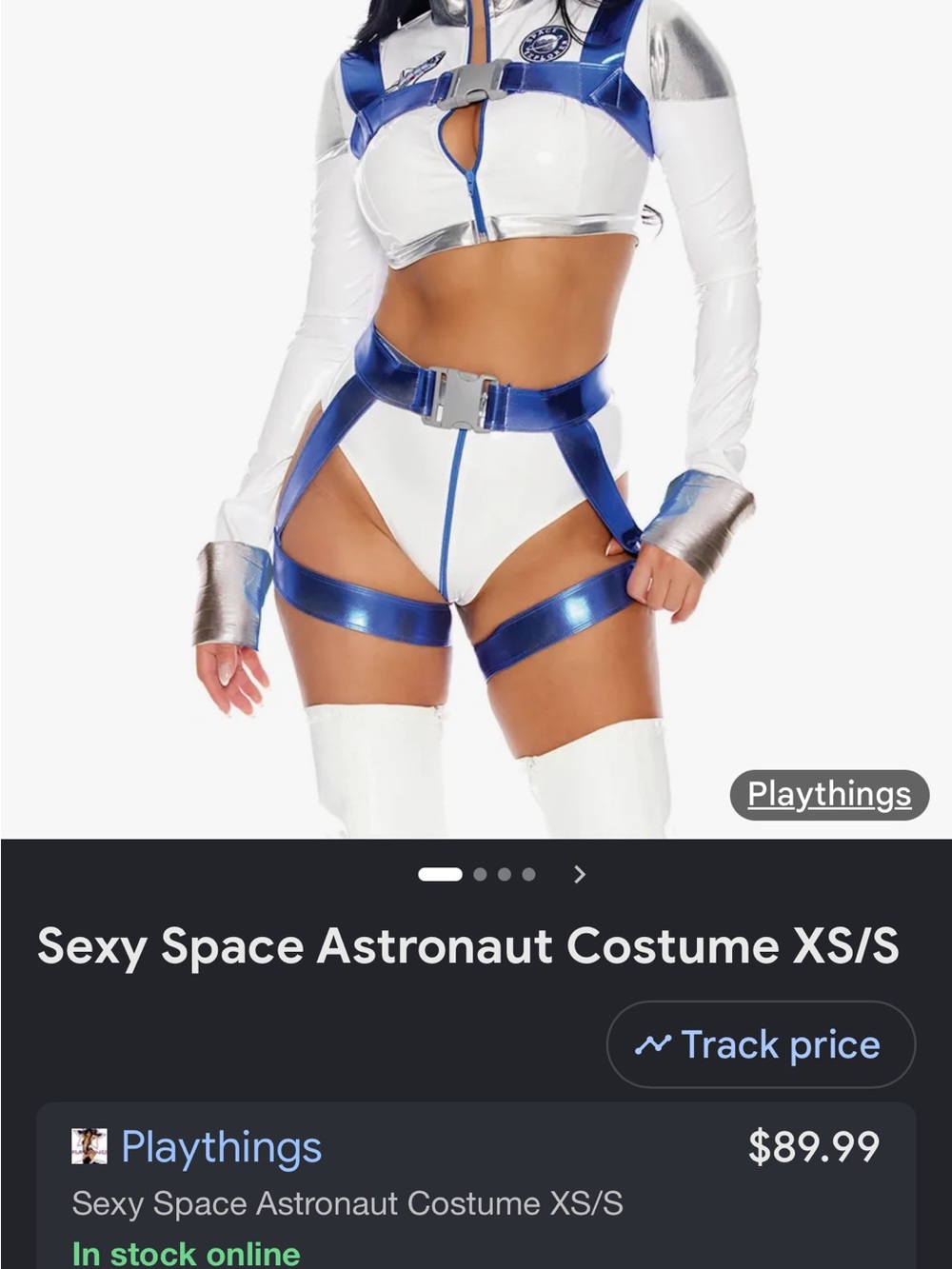 White & Blue Sexy Space Astronaut Kids Costume